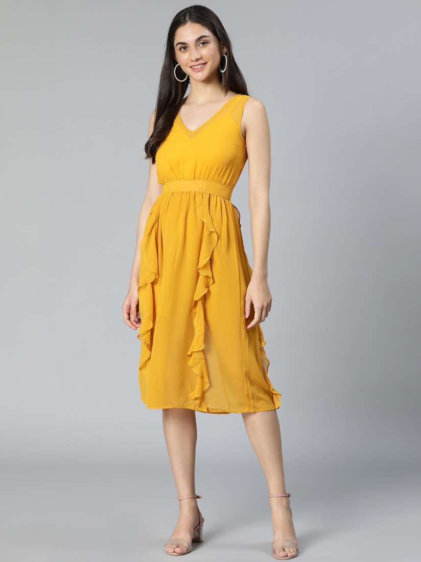 Buy Oxolloxo Mustard Yellow Dress Dresses for Women 20974288 Myntra