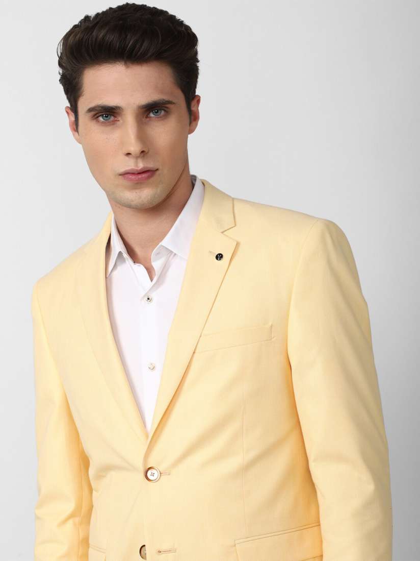 Buy Van Heusen Men Yellow Single Breasted Slim Fit Formal Blazer Blazers for Men 20974898 Myntra