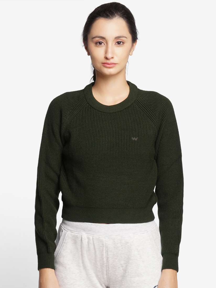 Buy Wildcraft Women Olive Green Ribbed Acrylic Pullover Sweaters for Women 20976840 Myntra