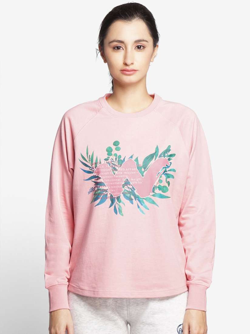 Buy Wildcraft Women Pink Printed Cotton Sweatshirt Sweatshirts for Women 20976862 Myntra