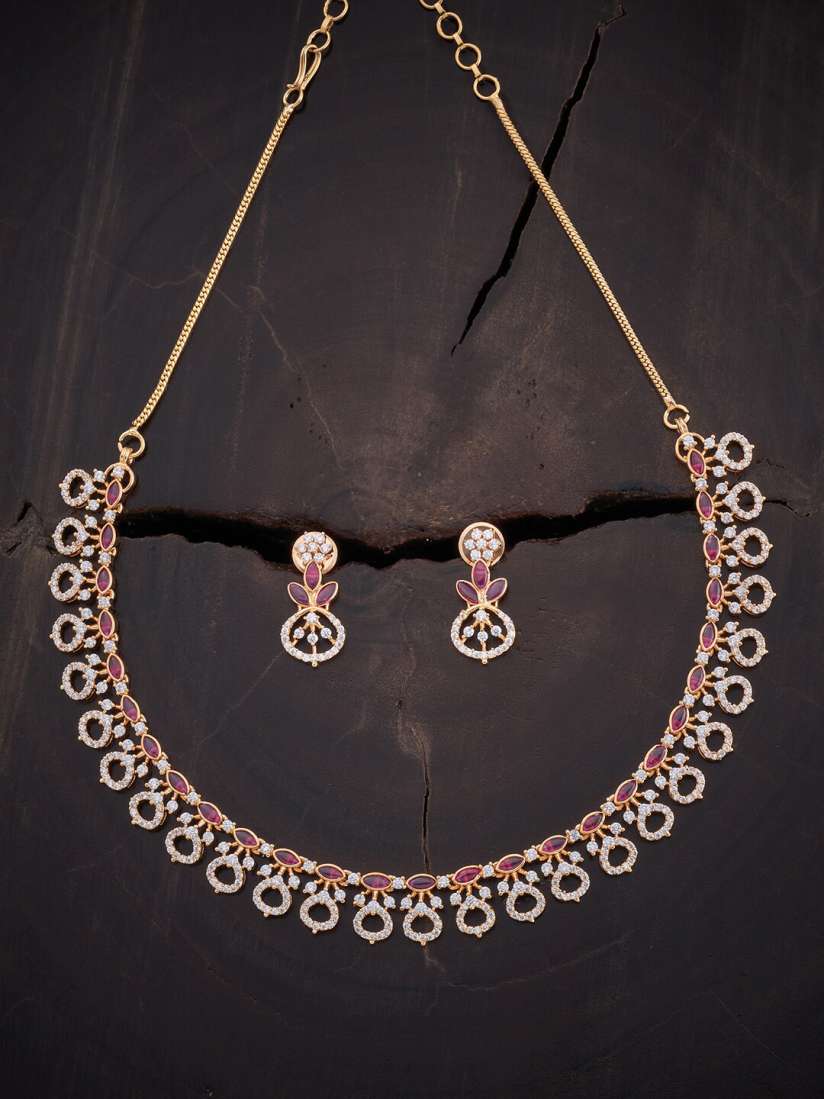 Buy Kushal s Fashion Jewellery Gold Plated Red CZ Studded Jewellery Set Jewellery Set for Women 20977782 Myntra