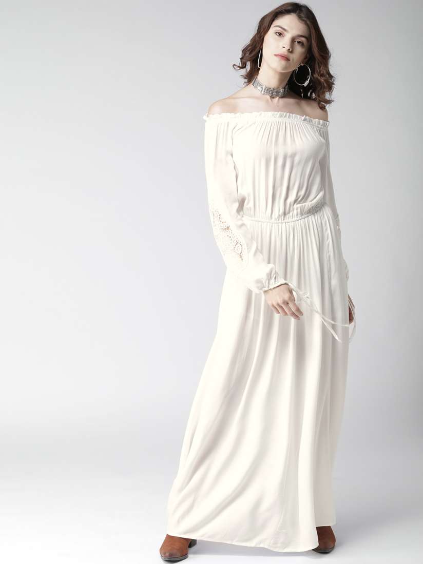 Buy FOREVER 21 Women White Solid Maxi Dress Dresses for Women 2098515 Myntra