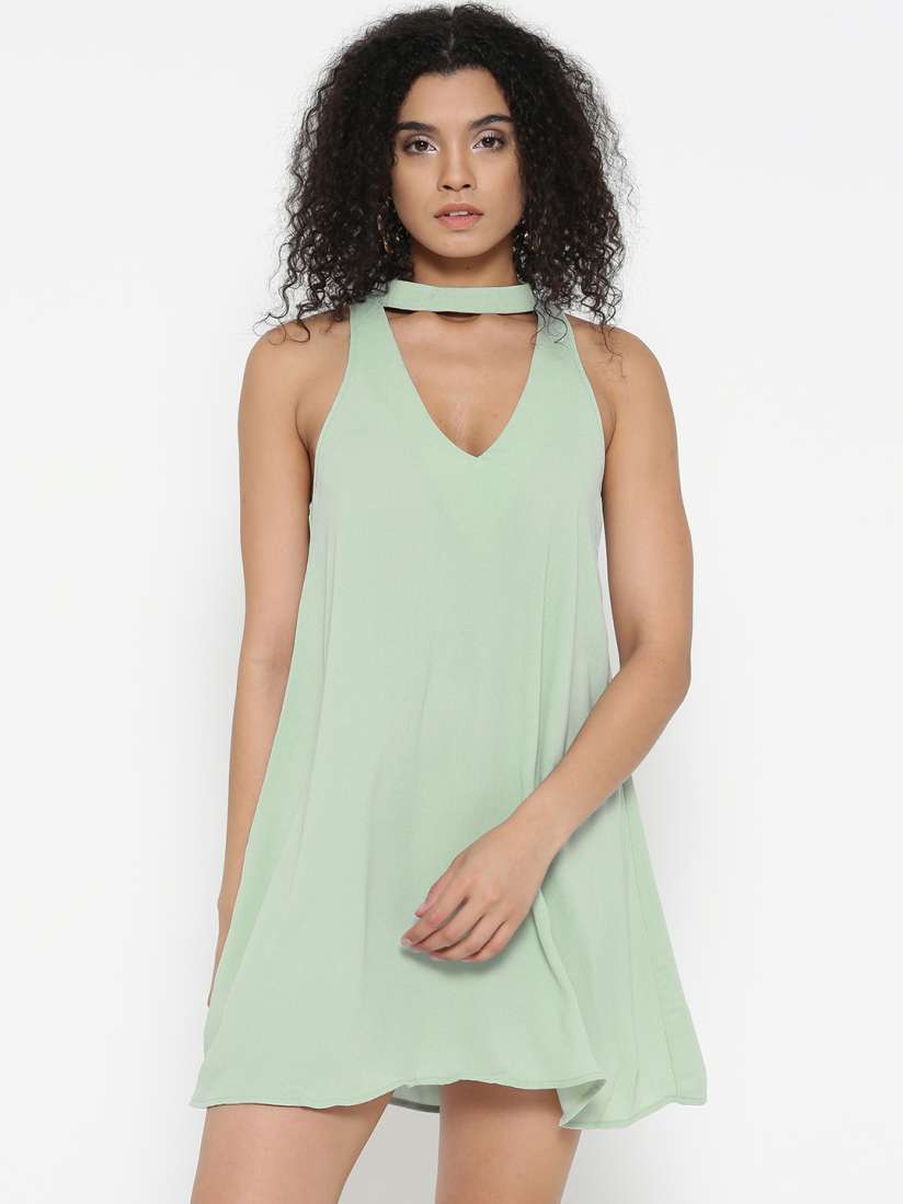Buy FOREVER 21 Women Mint Green Solid A Line Dress Dresses for Women 2098681 Myntra