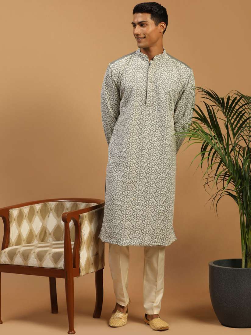 Buy VASTRAMAY Embroidered Chikankari Kurta With Trousers Kurta Sets for Men 20988276 Myntra