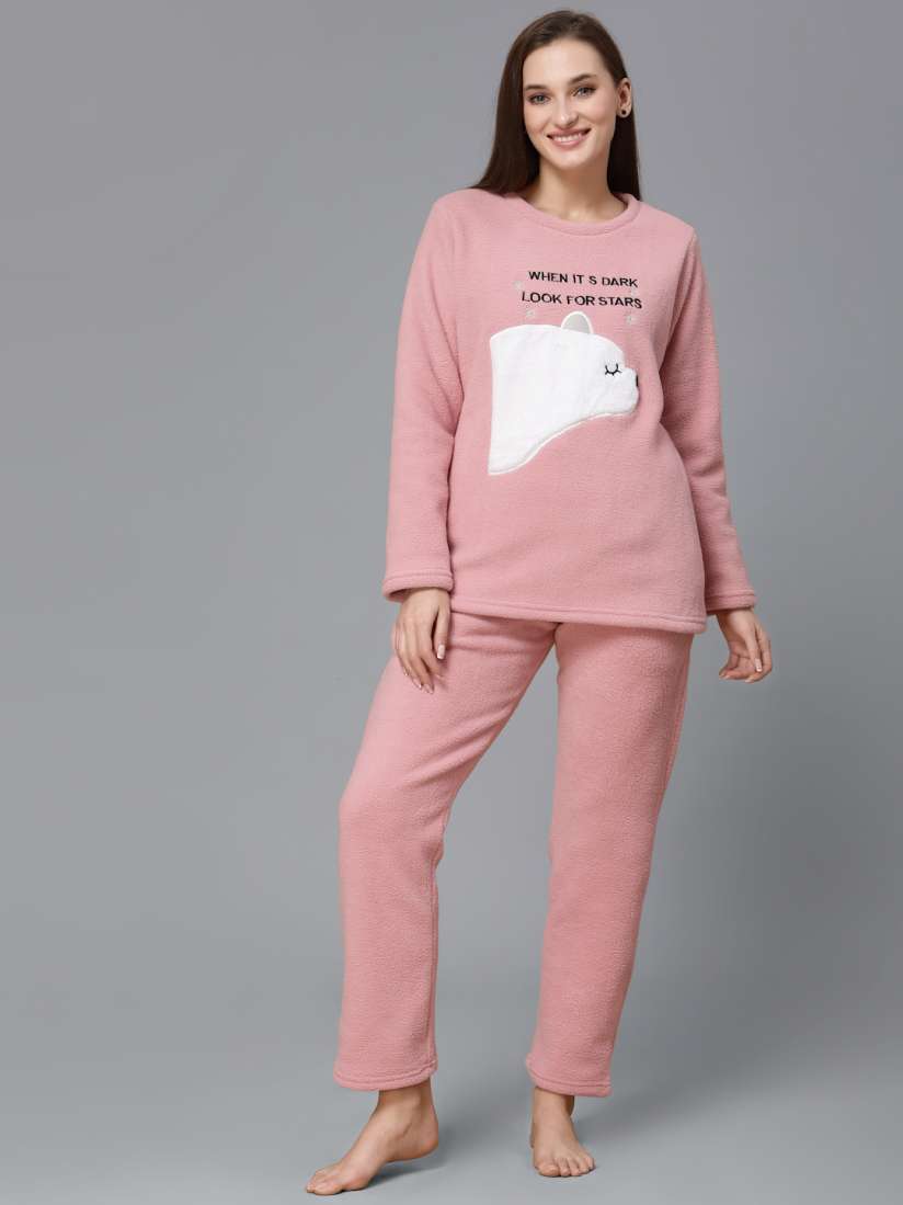 Buy Sweet Dreams Women Super Soft Polar Fleece Applique Winter Night suit Night suits for Women 20988796 Myntra