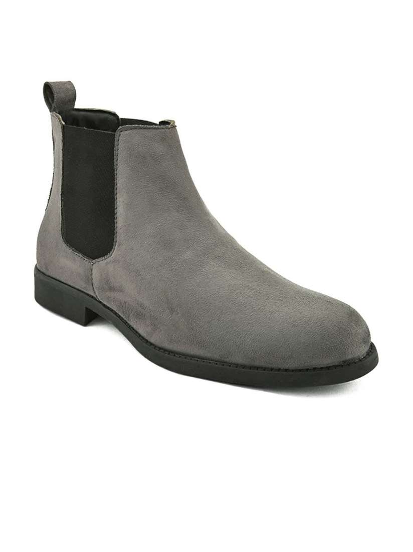 Buy Men Grey Suede Chelsea Boots Boots for Men 20992834 Myntra