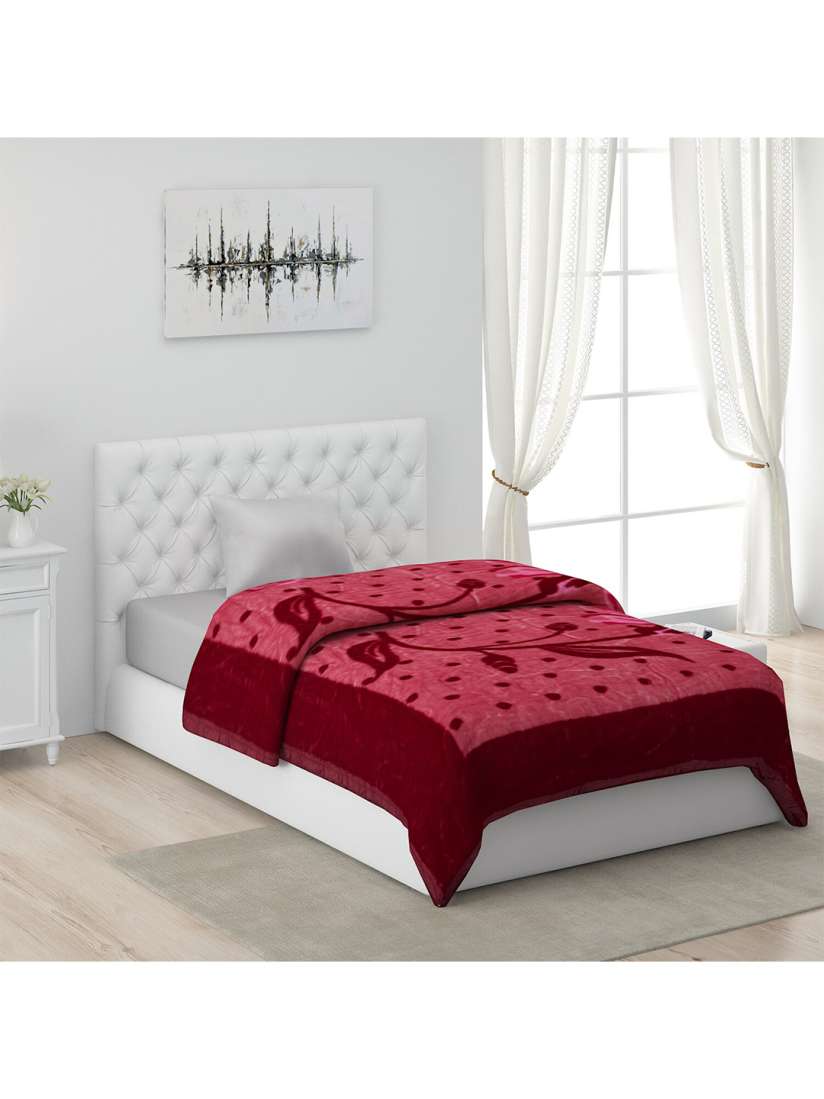 Buy Monte Carlo Maroon Brown Floral AC Room 550 GSM Single Bed Blanket Blankets Quilts and Dohars for Unisex 20993058 Myntra