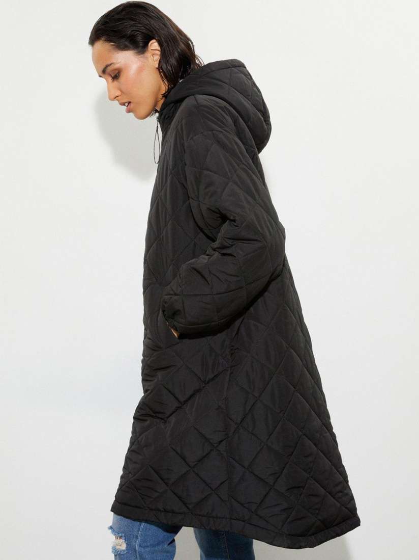 Buy DOROTHY PERKINS Women Black Solid Longline Quilted Jacket Jackets for Women 20993906 Myntra