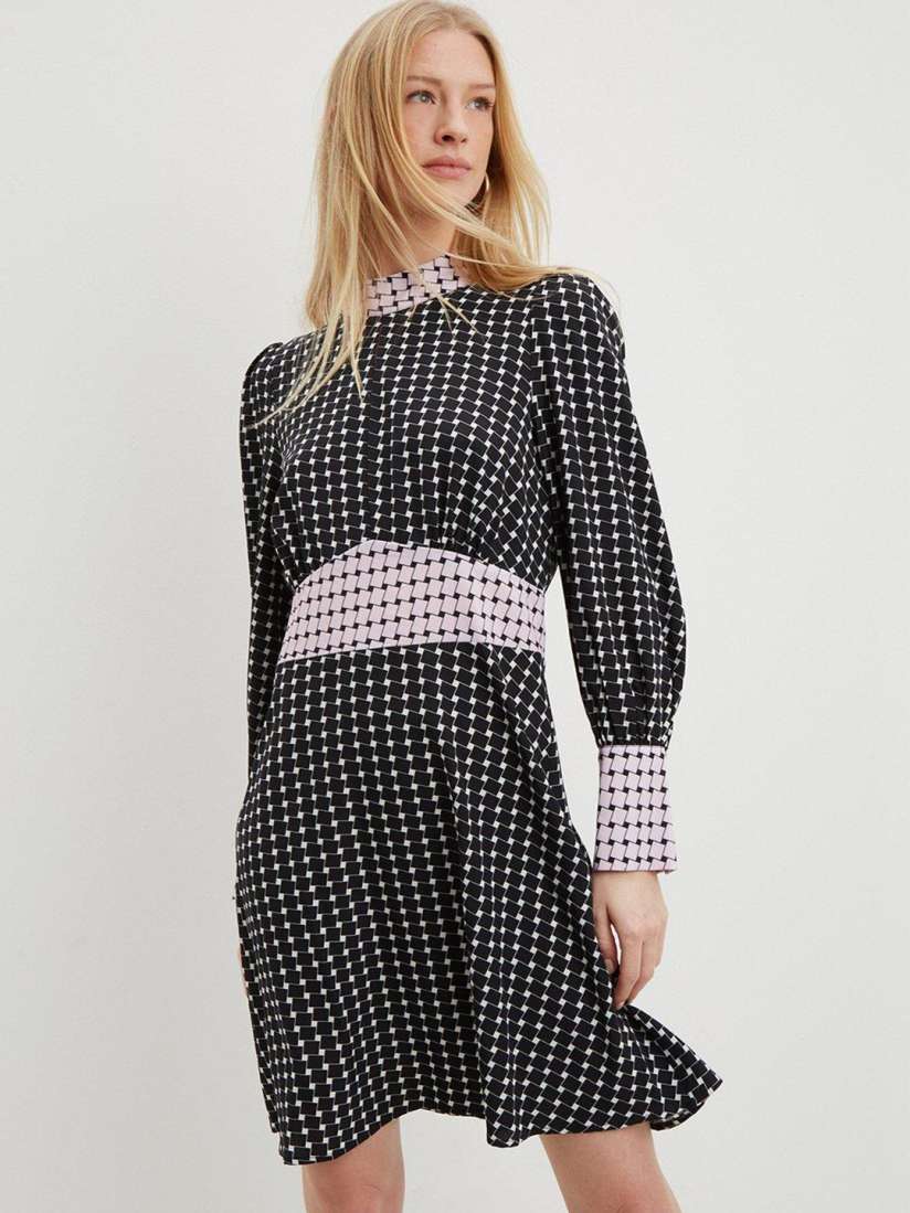 Buy DOROTHY PERKINS Black Off White Geometric Print A Line Mini Dress Dresses for Women 20994064 Myntra