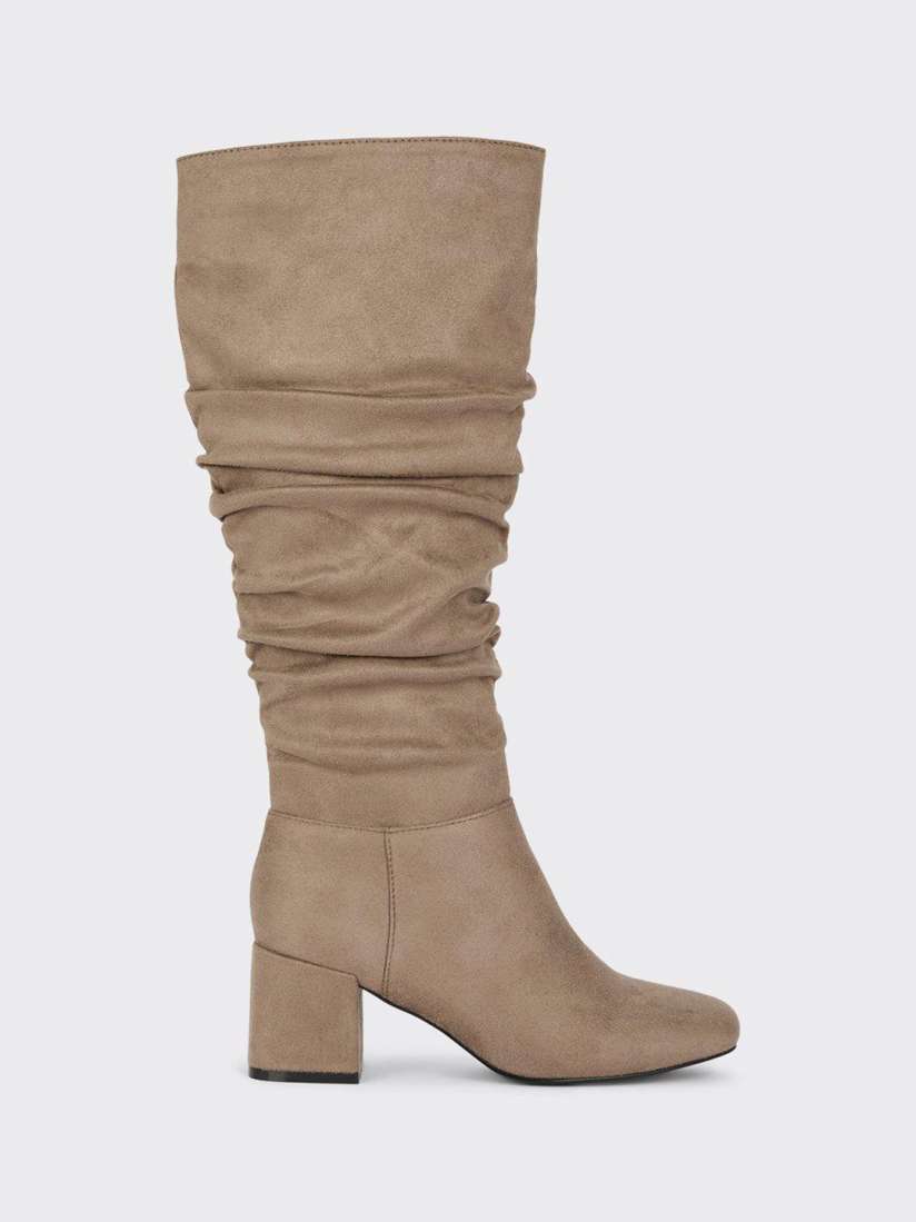Buy DOROTHY PERKINS Women Taupe Slouchy Ruched Boots Boots for Women 20994202 Myntra