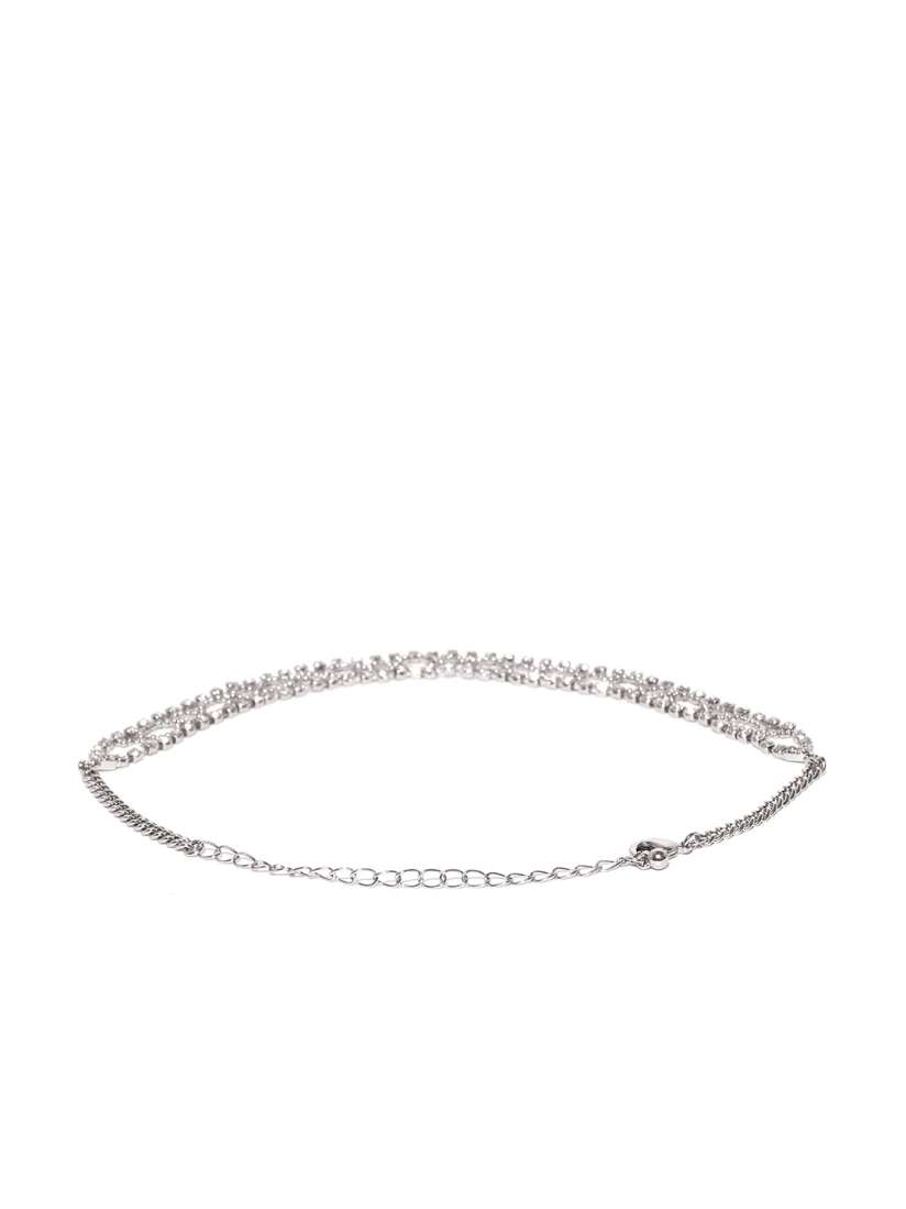 Buy FOREVER 21 Silver Toned Stone Studded Choker Necklace Necklace and Chains for Women 2099889 Myntra