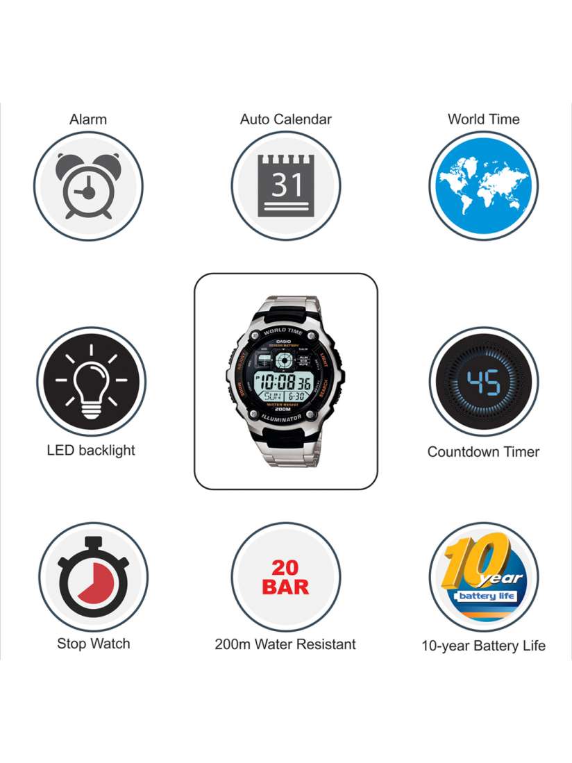 Buy Casio Youth Digital Men Silver Digital watch D084 AE 2000WD 1AVDF Watches for Men 209989 Myntra