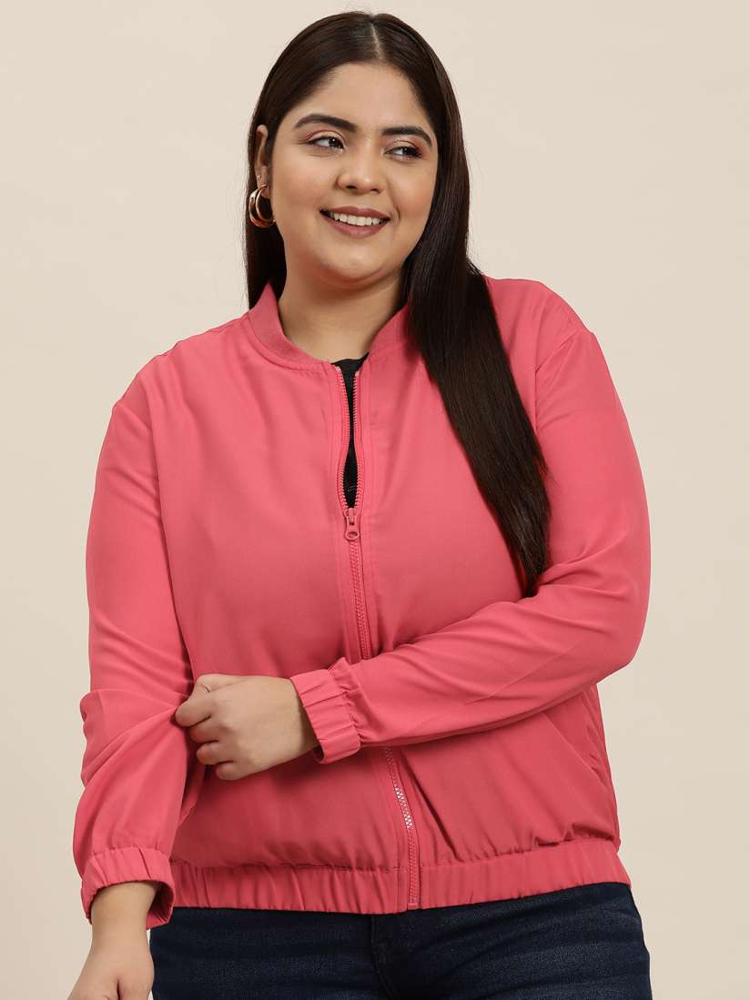 Bomber jacket ladies plus size top