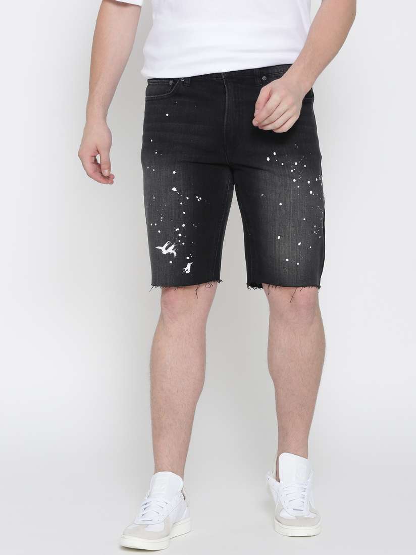 myntra forever 21 black jean shorts