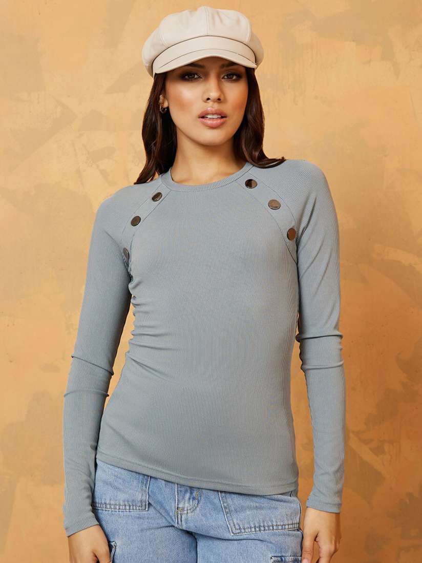 Buy Styli Woman Regular Long Sleeves Top Tops for Women 21003620 Myntra