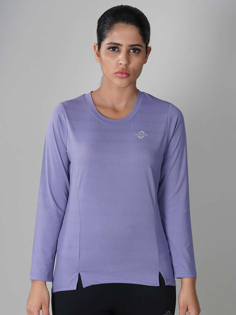 Purple dri fit t shirt top