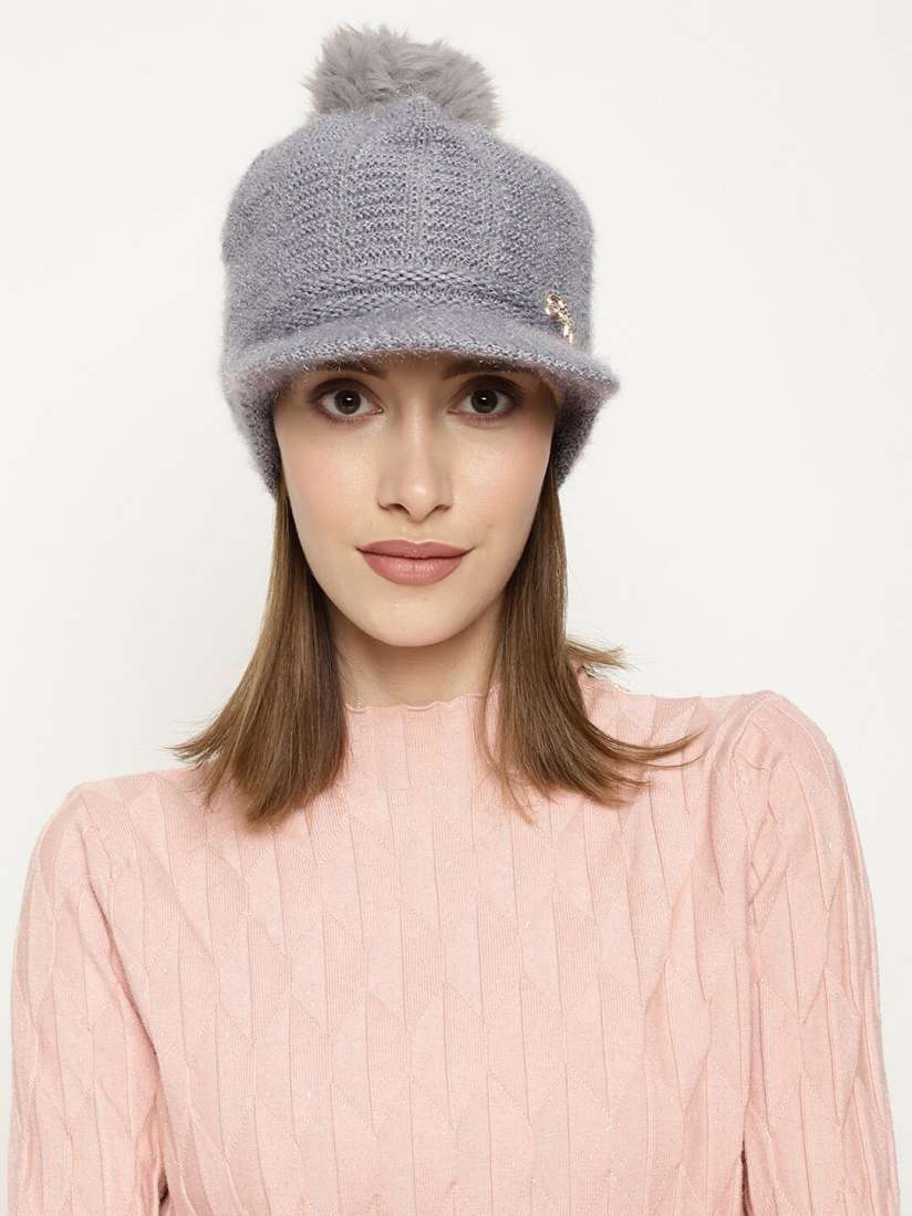 Buy Roadster Women Grey Self Design Woolen Cap Caps for Women 21009058 Myntra