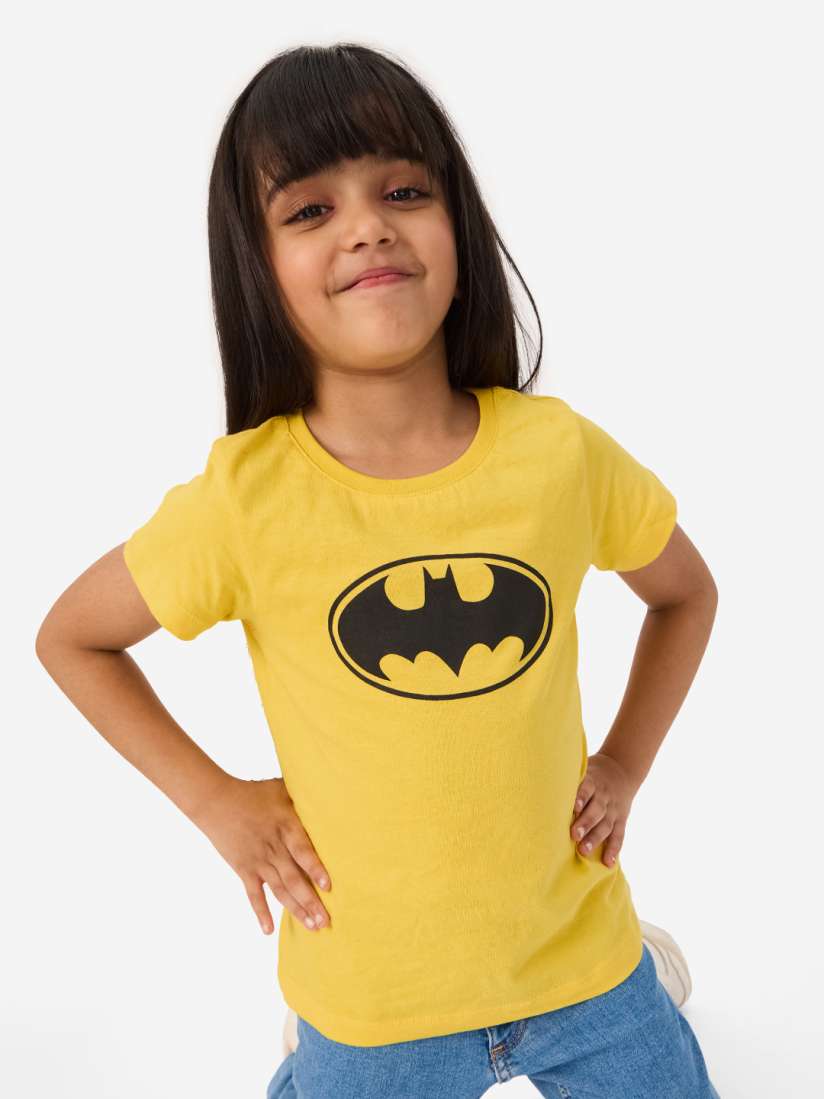 Buy The Souled Store Girls Mustard Yellow Batman Printed Cotton T shirt Tshirts for Girls 21009312 Myntra