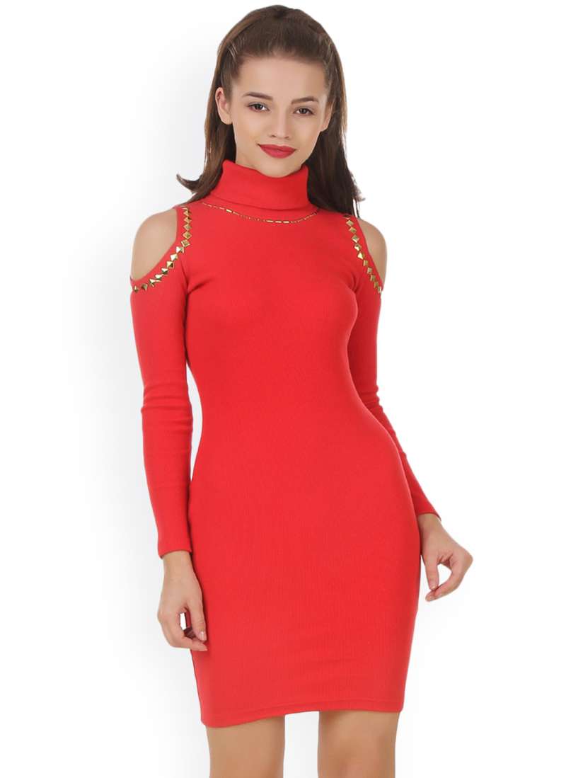 Buy Texco Women Red Solid Bodycon Dress Dresses for Women 2101102 Myntra