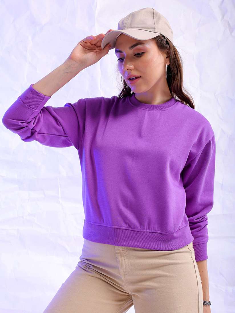 Purple sweatshirt women sale