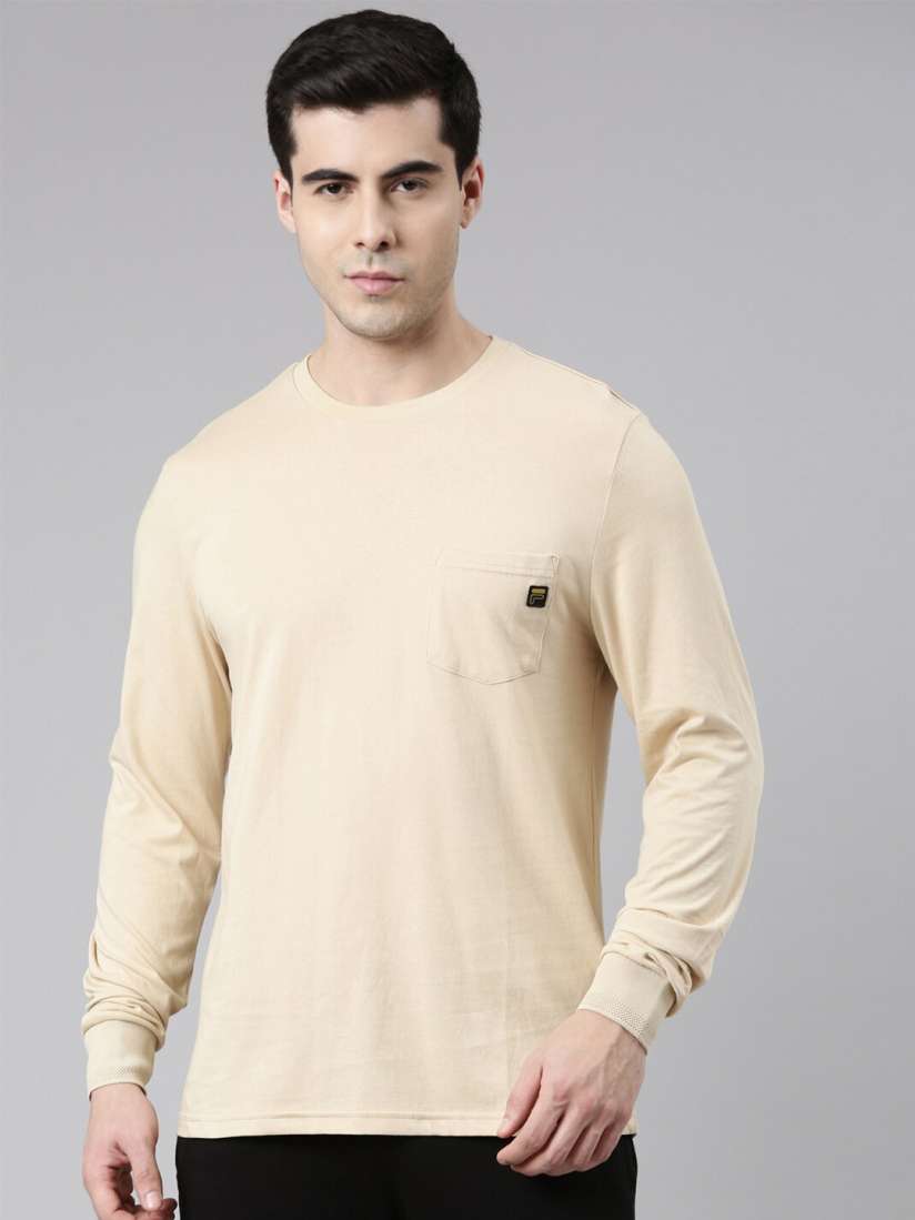 Buy FILA Men Cream Coloured T shirt Tshirts for Men 21012534 Myntra