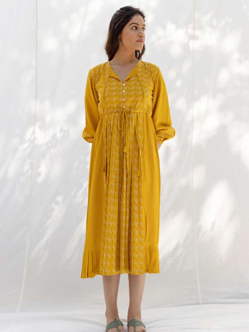 Yellow maxi dress myntra discount