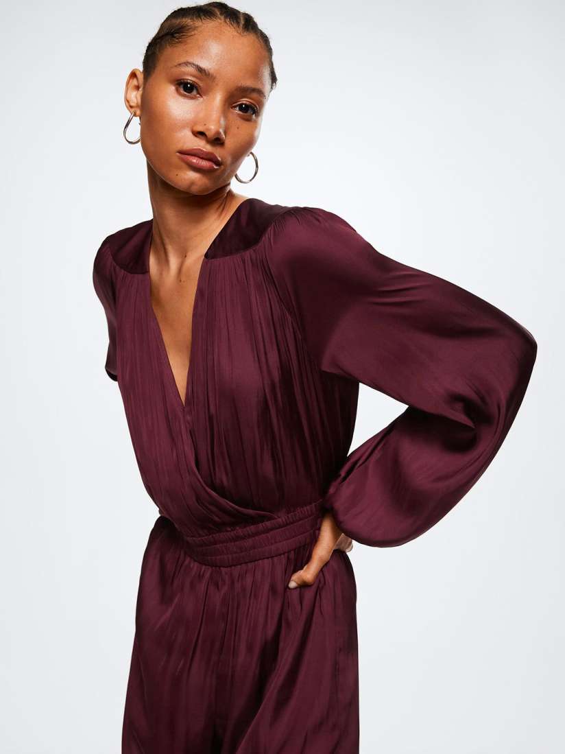 Buy MANGO Satin Finish Wrap Jumpsuit Jumpsuit for Women 21013158 Myntra