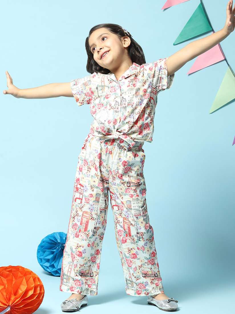 Buy Biba Printed Shirt with Trousers Clothing Set for Girls 21017630 Myntra