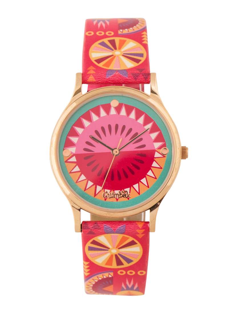 Buy TEAL BY CHUMBAK Women Pink Printed Analogue Watch 8907605005886 Watches for Women 2103033 Myntra
