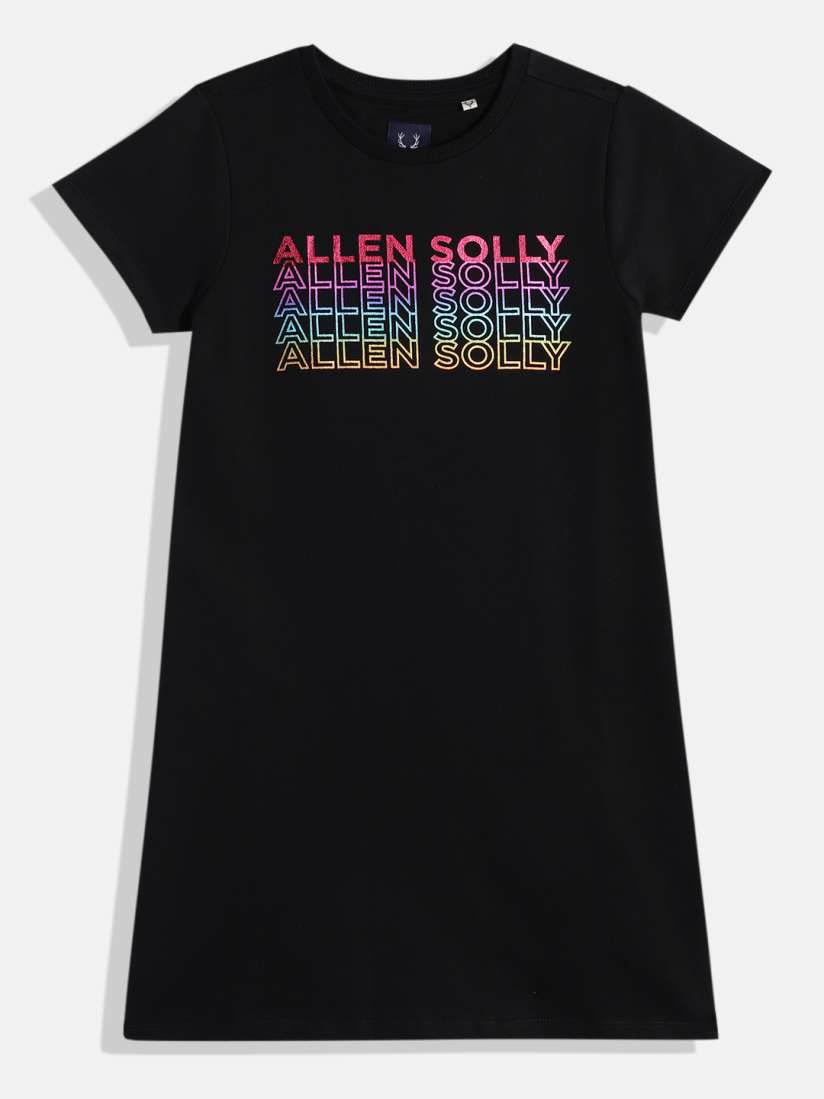 Buy Allen Solly Junior Girls Brand Logo Printed Pure Cotton T shirt Dress Dresses for Girls 21034602 Myntra