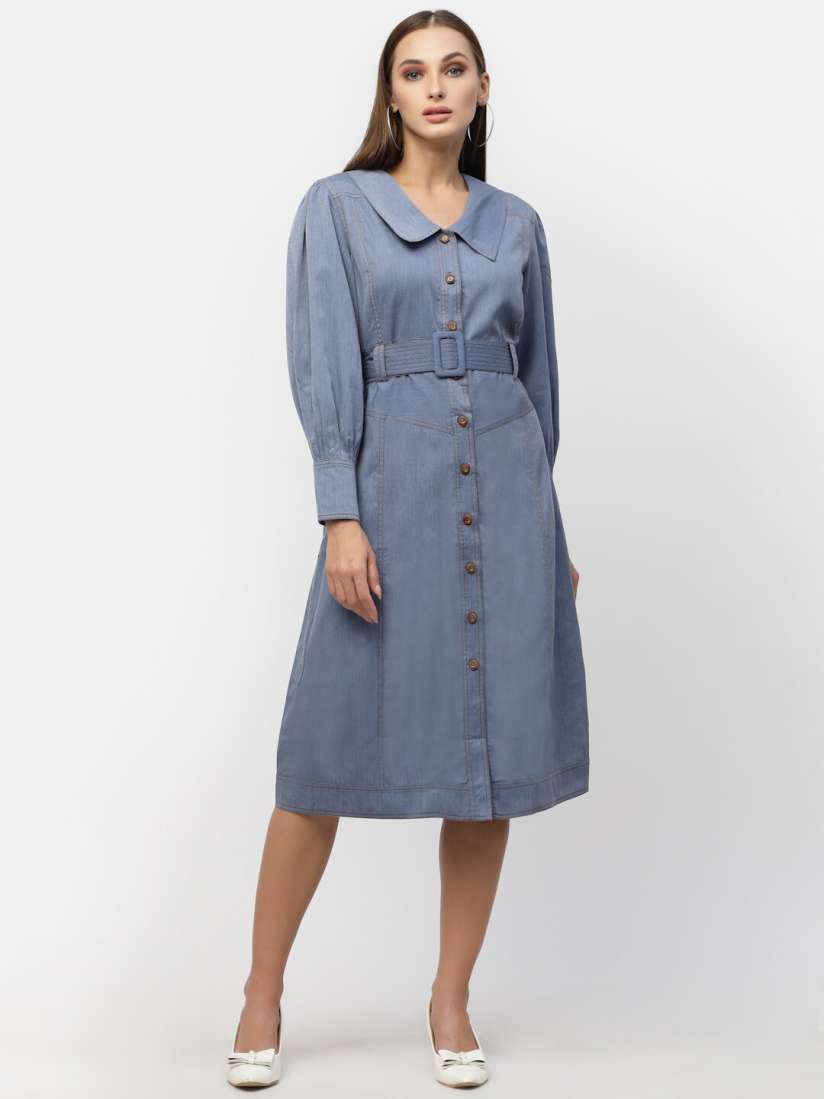 Myntra denim dress discount