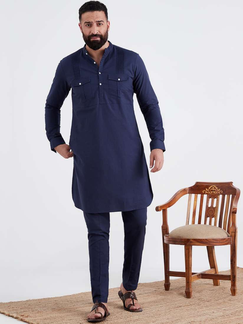 Myntra navy blue kurta hotsell