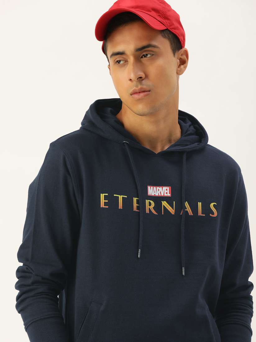 Buy Kook N Keech Marvel Men Eternal Printed Hooded Sweatshirt Sweatshirts for Men 21047114 Myntra