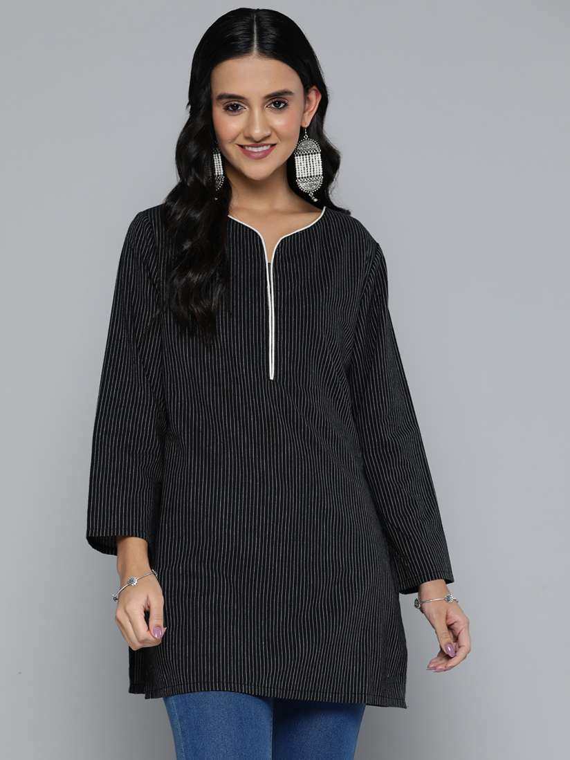 Buy HERE NOW Women Striped Pure Cotton Kurti Kurtis for Women 21047308 Myntra