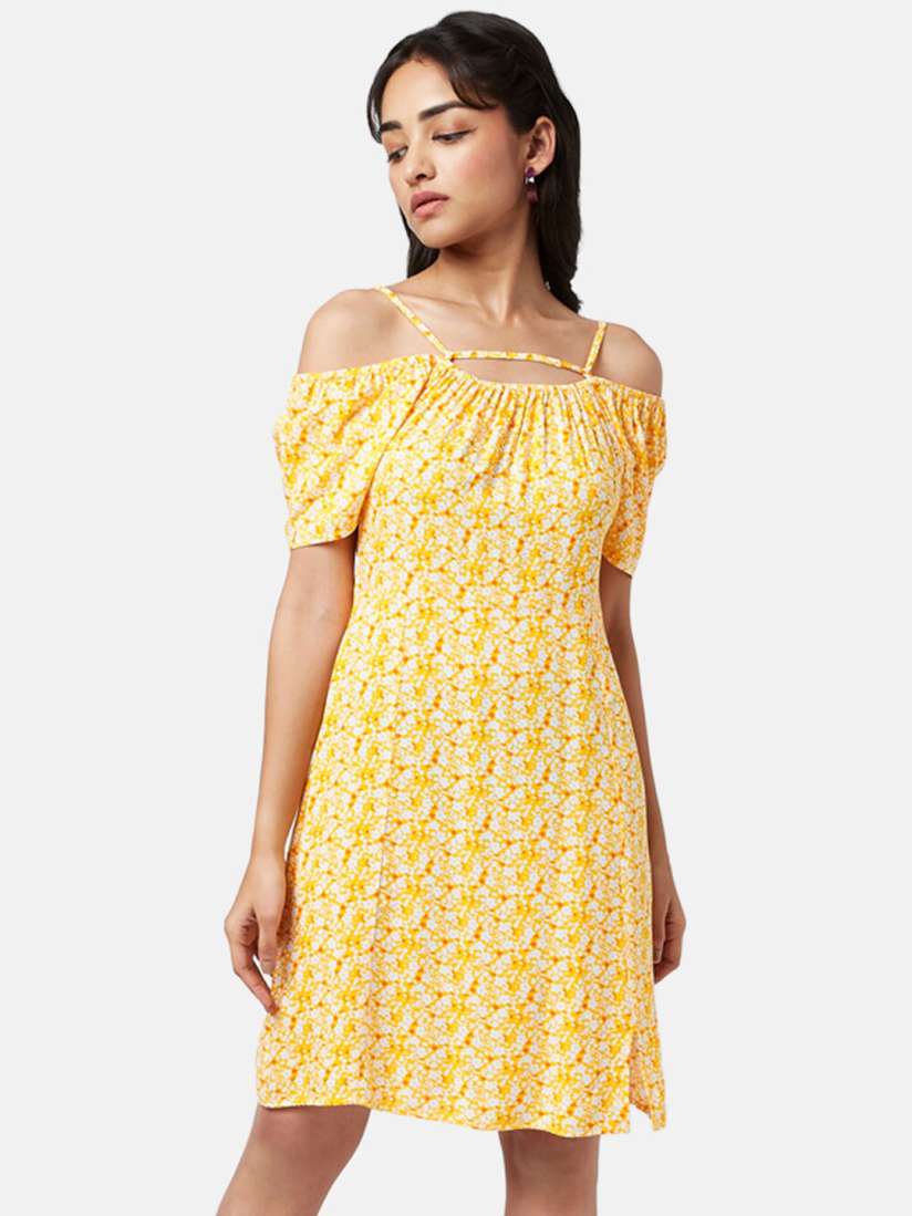Buy YU by Pantaloons Yellow Floral Ethnic A Line Dress Dresses for Women 21051466 Myntra