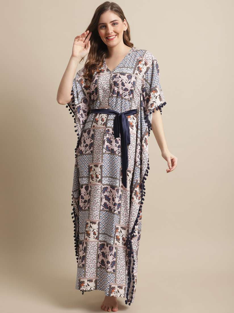 Buy Claura Printed Maxi Nightdress Nightdress for Women 21054442 Myntra
