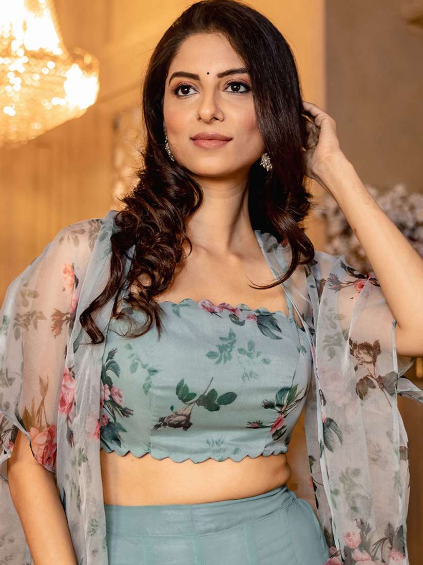 Buy Lavanya The Label Women Printed Acrylic Crop Top Palazzo Set With Shrug Co Ords for Women 21054834 Myntra