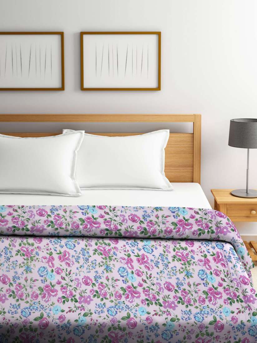 Buy BOMBAY DYEING Joanna Purple Green Floral AC Room 120 GSM Double Bed Dohar Blankets Quilts and Dohars for Unisex 21060634 Myntra