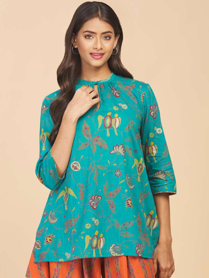 Buy Fabindia Women Floral Printed Pure Cotton Kurti Kurtis for Women 21064184 Myntra
