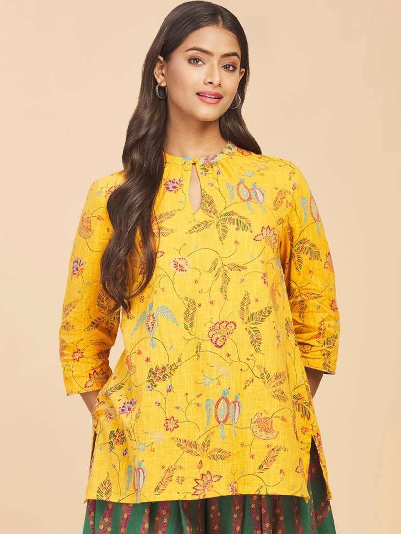 Buy Fabindia Women Floral Printed Pure Cotton Kurti Kurtis for Women 21064198 Myntra