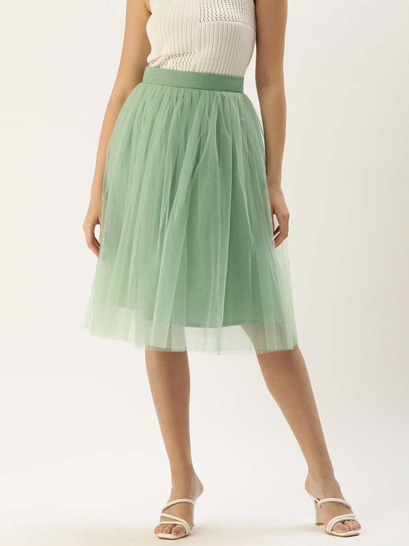 Buy ROVING MODE Net Flared Midi Skirt Skirts for Women 21070050 Myntra