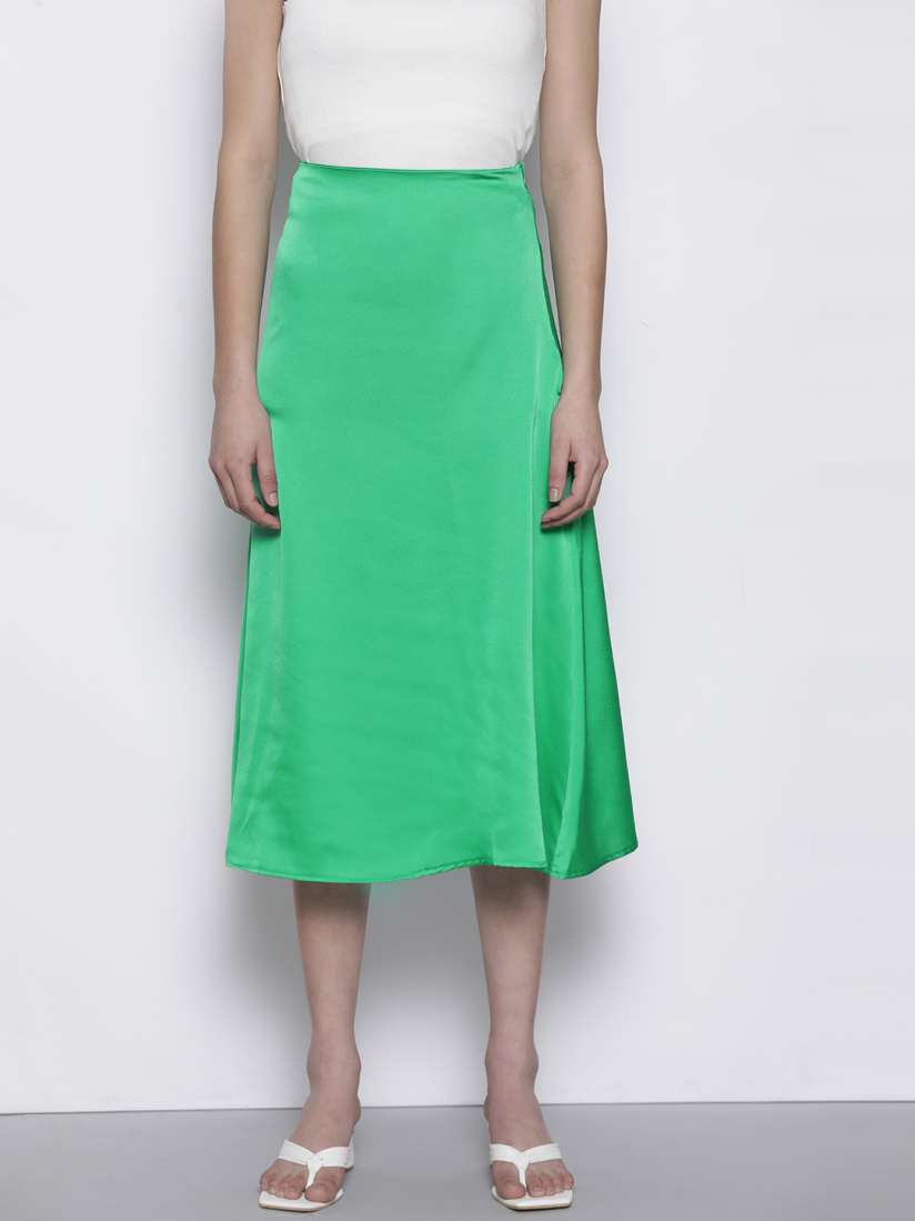 Buy Boohoo A line Satin Midi Skirt Skirts for Women 21076856 Myntra