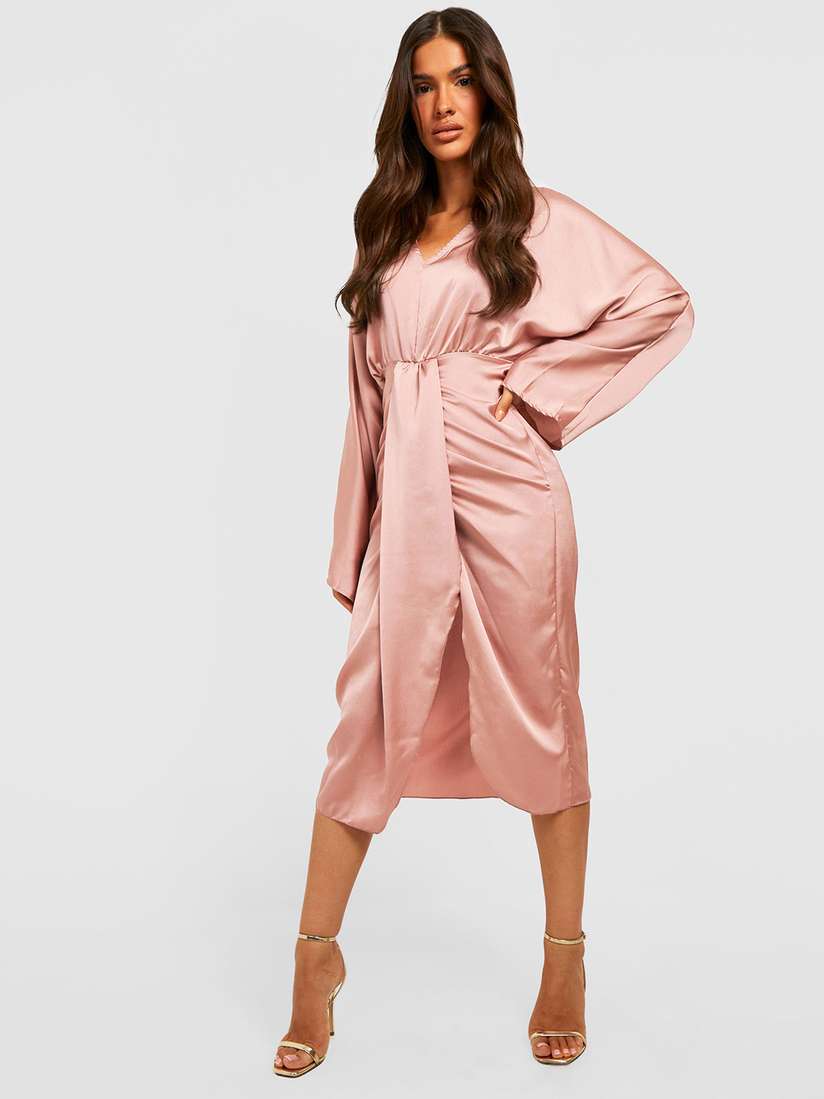 Satin Wrap Dress Boohoo Clothing Sale Wrap Dress Next Boohoo