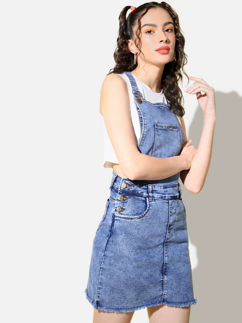 Buy BUY NEW TREND Women Denim Dungarees Dungarees for Women 21078120 Myntra
