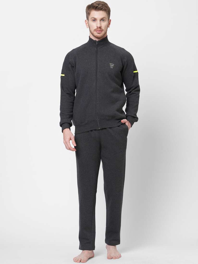 Buy Sweet Dreams Men Charcoal Solid Night Suit Night suits for Men 21085268 Myntra