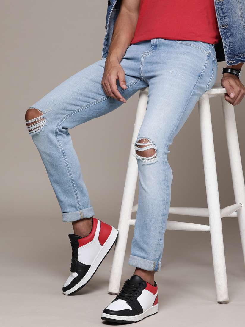 Buy Calvin Klein Jeans Men Skinny Fit Highly Distressed Heavy Fade Stretchable Mid Rise Jeans Jeans for Men 21085598 Myntra