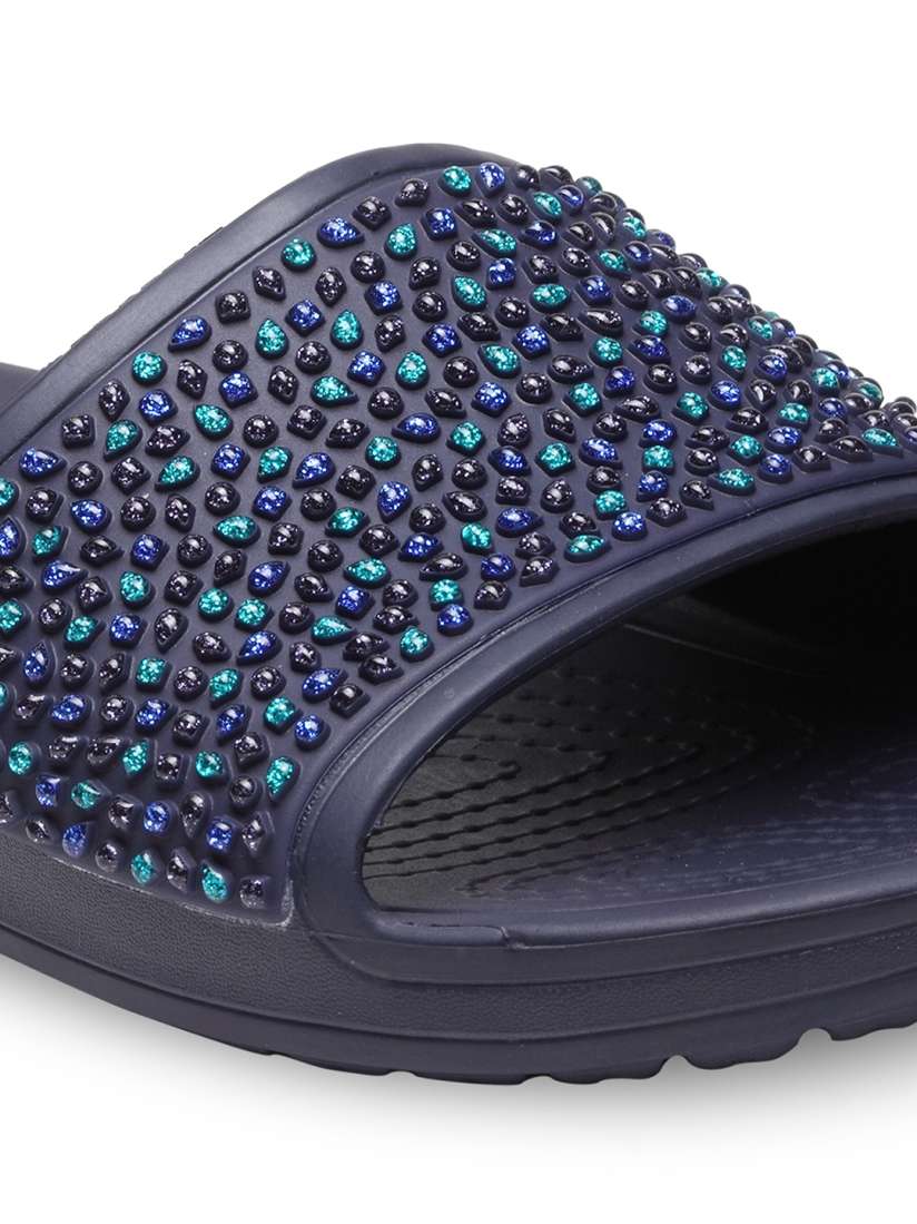 Buy Crocs Women Navy Sloane Embellished Slides Flip Flops for Women 2108725 Myntra