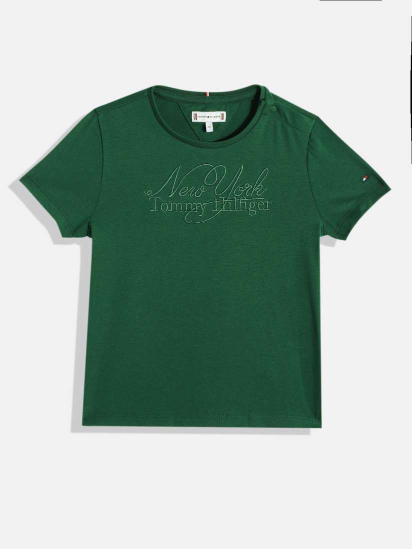 Buy Tommy Hilfiger Girls Brand Logo Embroidered Knitted T shirt Tshirts for Girls 21088972 Myntra