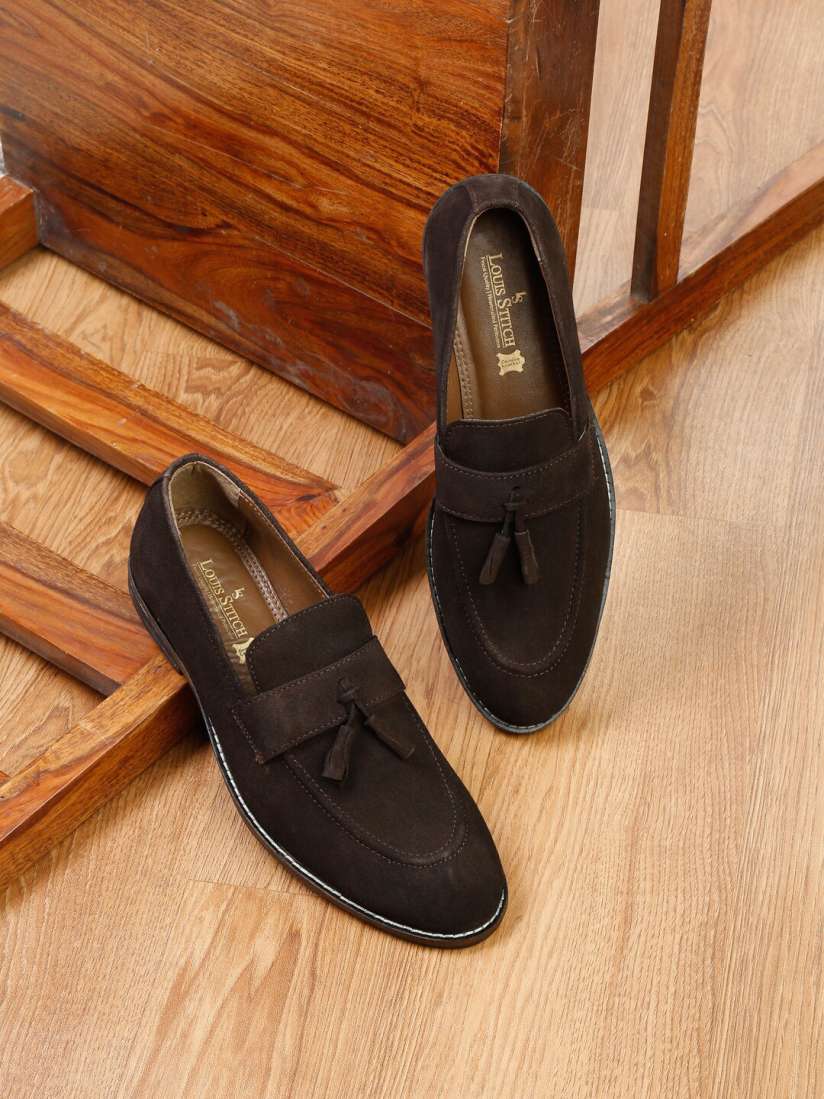 Buy LOUIS STITCH Men Italian Suede Leather Loafer With Tassel Moccasin Shoes Formal Shoes for Men 21094074 Myntra