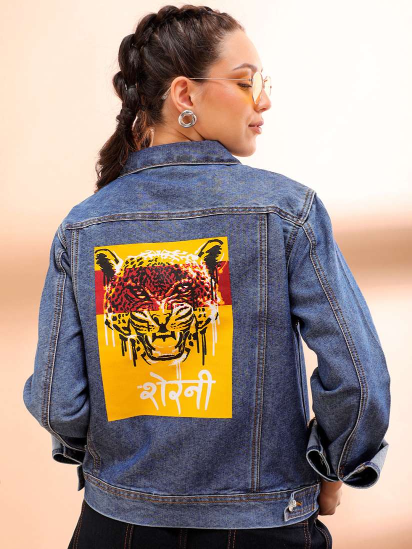 Buy Freehand by The Indian Garage Co Women Pure Cotton Crop Outdoor Denim Jacket Jackets for Women 21101672 Myntra